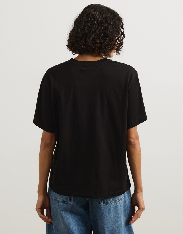 Atmos&Here - High V-Neck Organic Cotton Short Sleeve T-Shirt