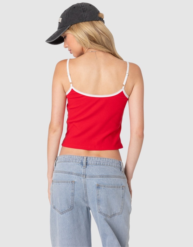 EDIKTED - Franky Ribbed Contrast Tank Top