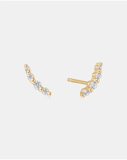 Ania Haie - Ania Haie Gold Bezel Beaded Stone Stud Earrings