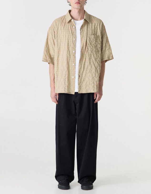 Bassike - Crinkle Check SS Shirt