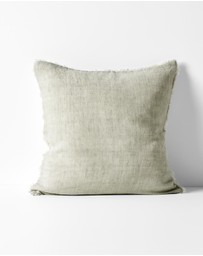 Aura Home - Vintage Linen Fringe Cushion