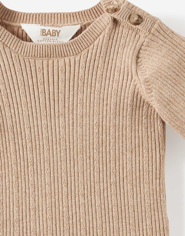 Cotton On Kids - Baby Organic Blend Knit Short Sleeve Bubbysuit