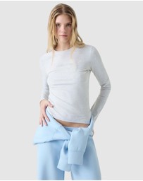 GUESS Jeans - GUESS JEANS Slim Logo Embroidered Long Sleeve T-Shirt