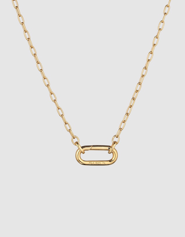 Elli Jewelry - Oval Link Necklace in Gold-Plated 925 Silver
