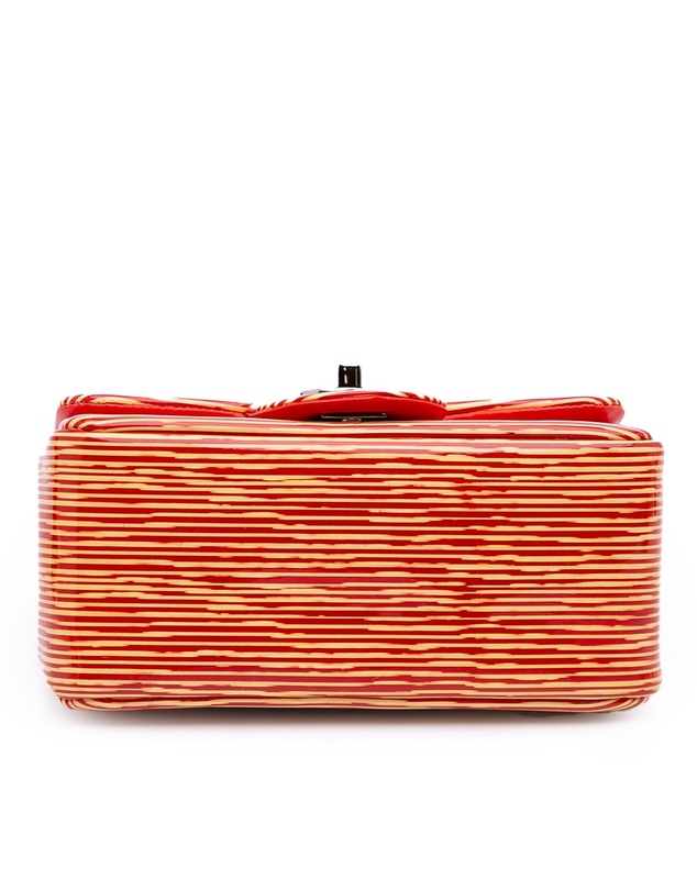 Pre-Loved by Azura Reborn - Pre-Loved Mini Square Classic Patent Striped Single Flap