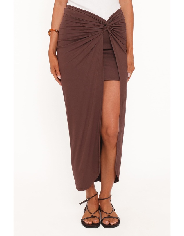 Petal & Pup - Cassandra Sarong Skirt - Dark Brown