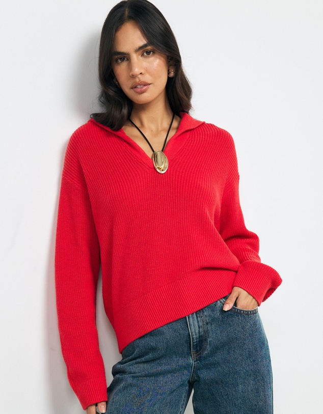 AERE - Lilo Cotton Wool Polo Knit