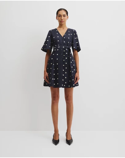 Country Road - Print Panelled Mini Dress