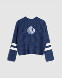 Tommy Hilfiger - Logo Embroidery Relaxed Cable Knit Jumper