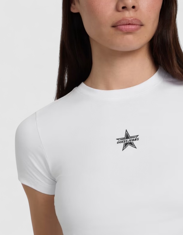 GUESS Jeans - GUESS JEANS Crew Neck Star Crop T-Shirt