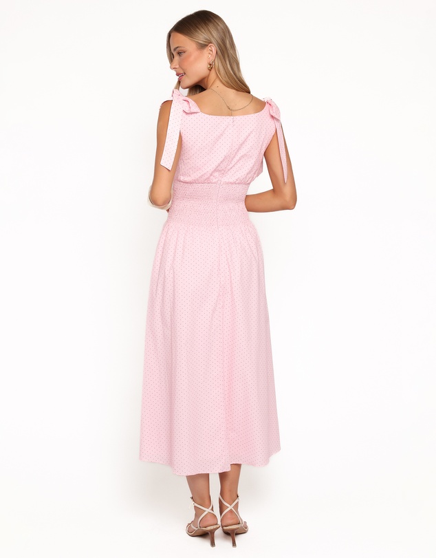 Petal & Pup - Leticia Midi Dress - Pink Polka Dot