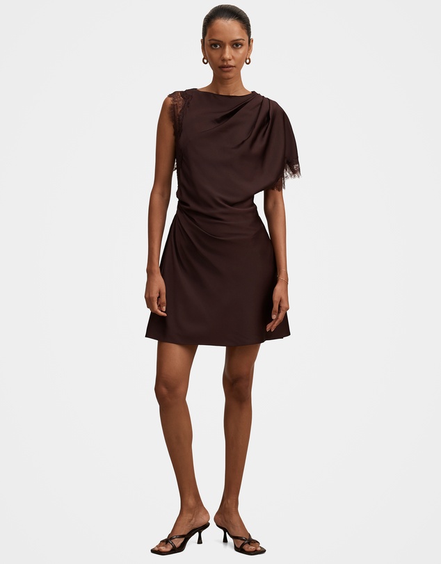 Forever New Petite - Giselle Petite Satin Lace Mini Dress