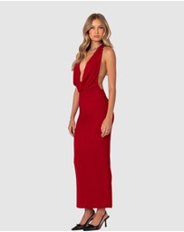 EDIKTED - Cowl Neck Open Back Maxi Dress