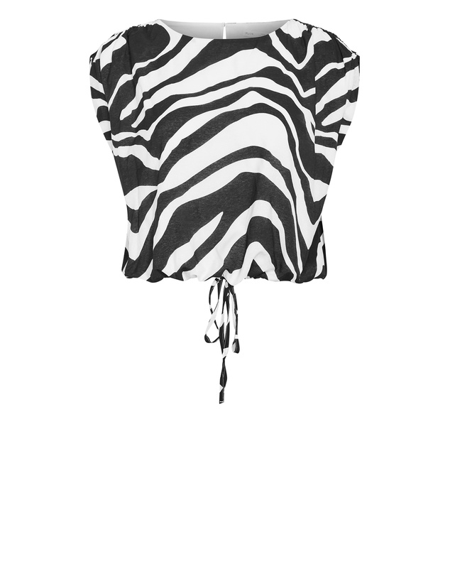 City Chic - Plus size Chiara Abstract Print Top - black