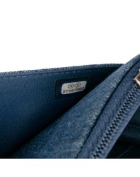 Pre-Loved by Azura Reborn - Pre-Loved Quilted Denim Camellia Wallet On Chain Denim