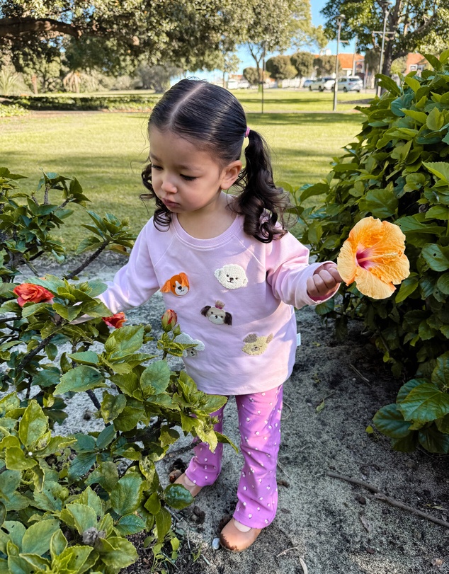 Purebaby - Sweet Pup Thick Long Sleeve Tee-Kids-Babies