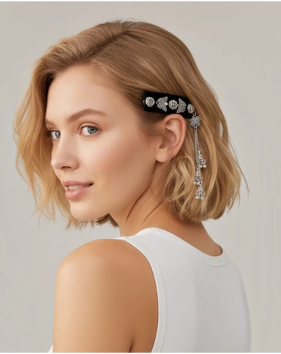 Mossée - Rose & Butterfly Charm Hair Clip