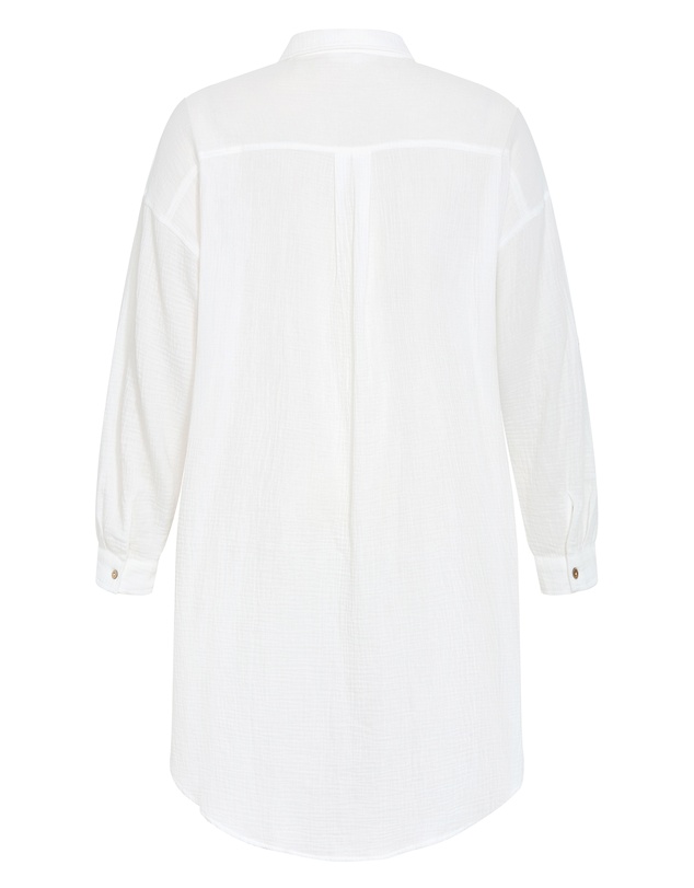 City Chic - Poolside Cover Up Midi Shirt - Ivory