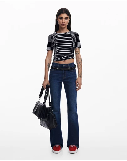 Desigual - Uneven striped T-shirt