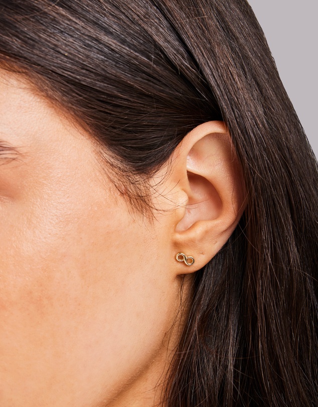 Zoe Olivia - 9K Gold Infinity Stud Earrings