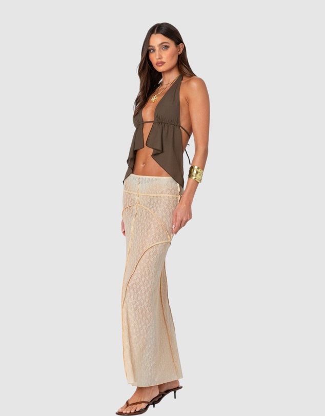 EDIKTED - Inside Out Sheer Lace Maxi Skirt