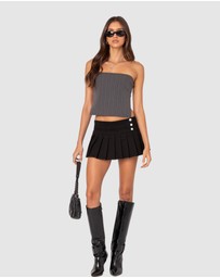 EDIKTED - Pinstripe Open Back Strapless Top