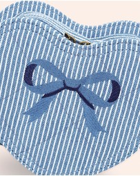 Huxbaby - Stripe Denim Bow Heart Handbag - Kids