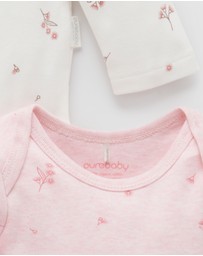 Purebaby - Easy Neck L/S Bodysuit 2 pack-Babies