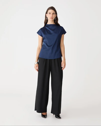 Forcast - Zafina Pleated Draped Top