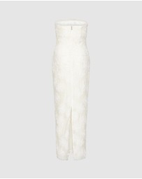 ROTATE - Flower Mesh Tube Dress