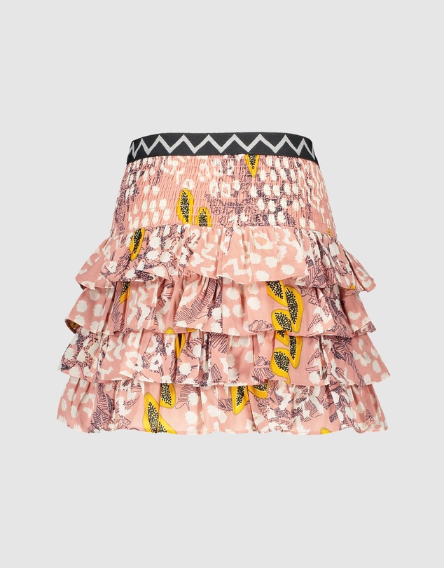 Like FLO - Papaya AOP Ruffle Skirt - Kids-Teens