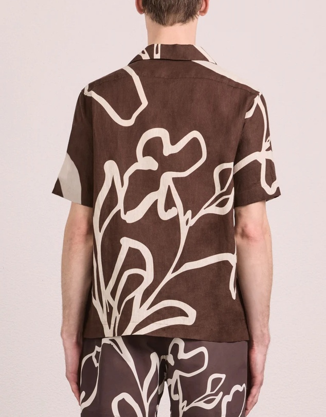 Frescobol Carioca - Roberto SS Linen Shirt Flor Print