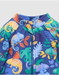 Purebaby - Printed Long Sleeve Sunsuit- Kids-Babies