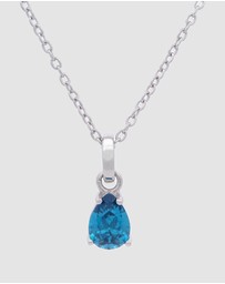 Georgini - GEORGINI WISTERIA PENDANT BLUE TOPAZ CZ SILVER