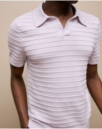 Trenery - Cotton Silk Textured Polo in Orchid