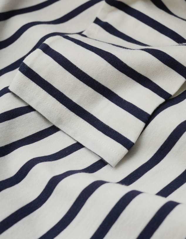 Seasalt - Seasalt Cornwall Navy Crew Neck Sailor Shirt in Organic Cotton