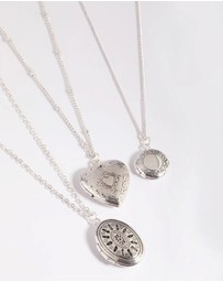 Lovisa - Antique Silver Mixed Locket Layered Necklace