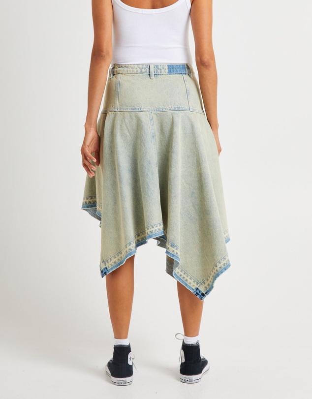 Insight - Lopez Handkerchief Hem Denim Skirt
