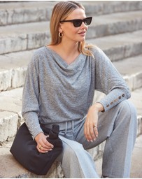 Sosandar - Super Soft Wide Leg Trousers With Zip Pockets