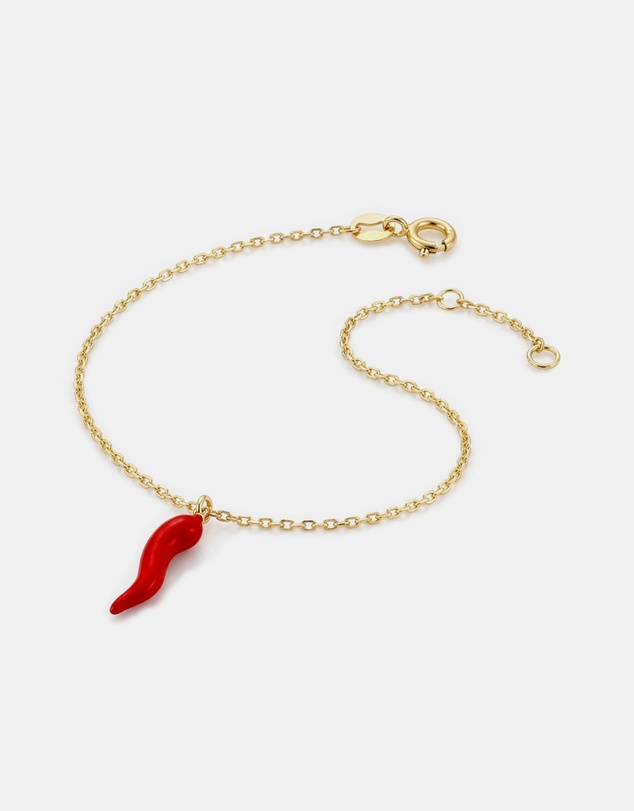 Zoe Olivia - 9K Gold Red Horn Bracelet