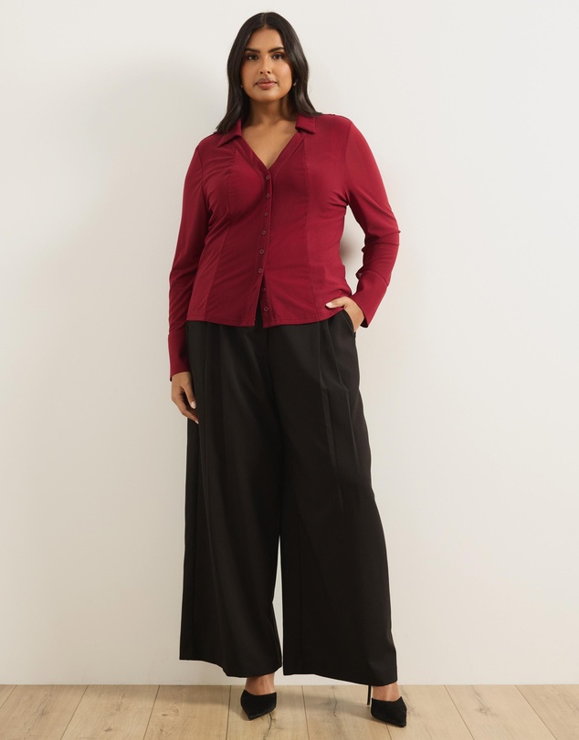Atmos&Here Curvy - Willa Long Sleeve Mesh Shirt