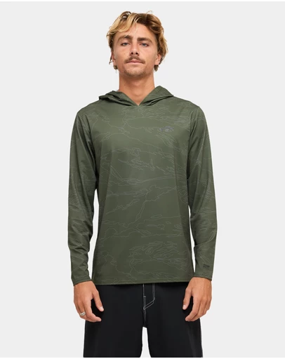 Billabong - Mens Arch Mesh Loose Hooded Long Sleeve Rash Vest