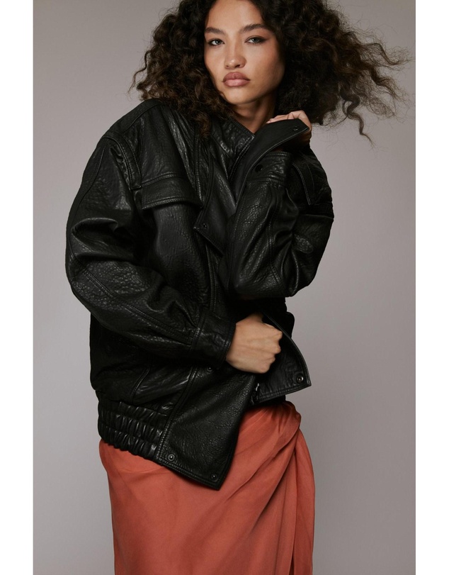 Bardot - Oversized Leather Jacket