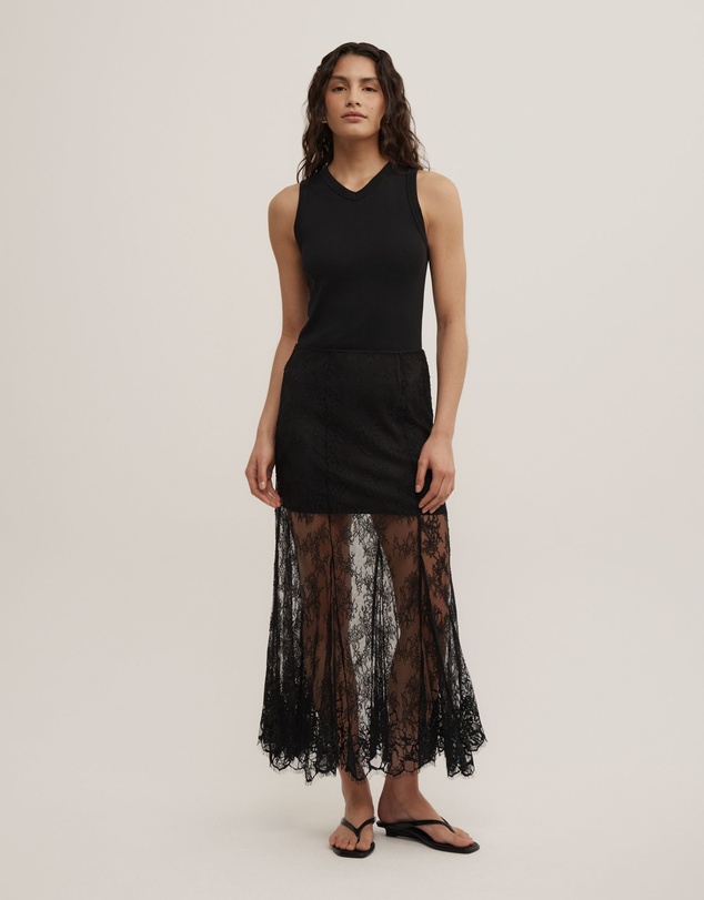 Witchery - Lace Panel Maxi Skirt