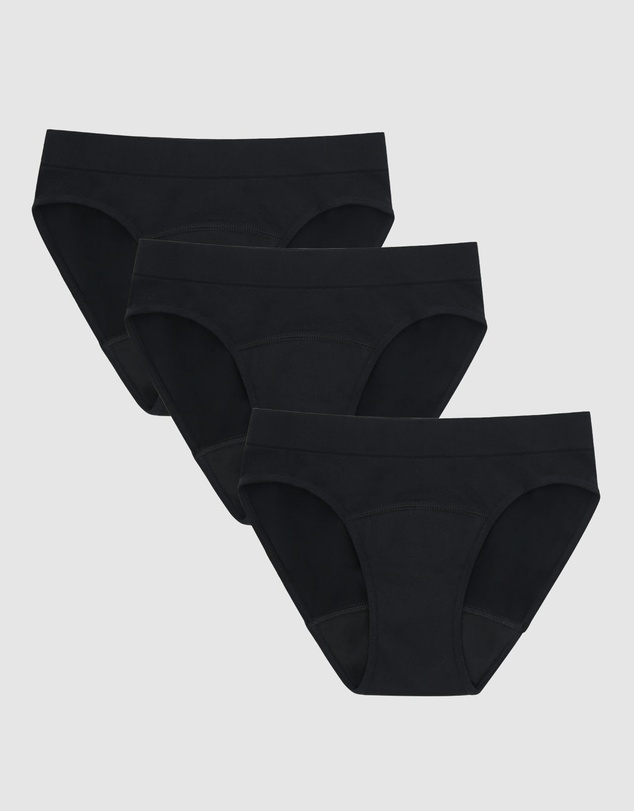 Love Luna - 3 Pack Women's Side Seamfree Period Bikini Brief