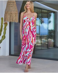 Sosandar - Paradise Print Tiered Hem Sunshine Maxi Dress
