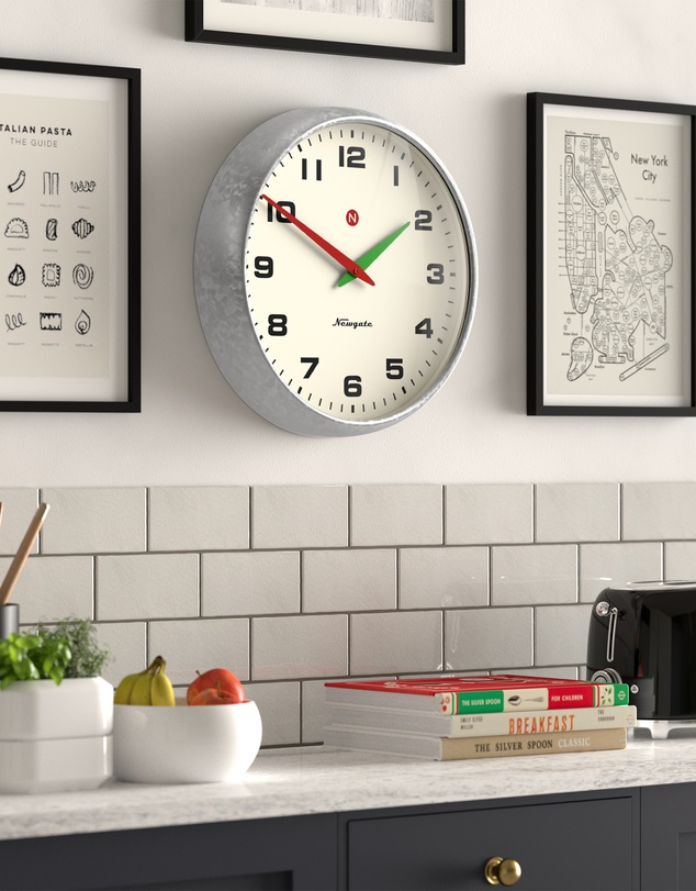 Newgate - Newgate Superstore Wall Clock Alpha Dial Galvanised