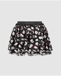 B.Nosy - Black Leopard Tutu Skirt - Kids-Teens