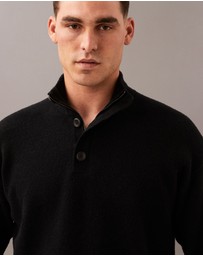 Calvin Klein - Merino Button Neck Jumper