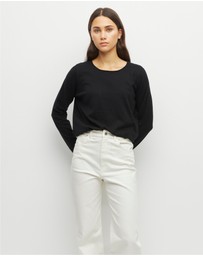 JH Lounge - JHL Crew L/S T (Fine Cotton Cashmere) Black